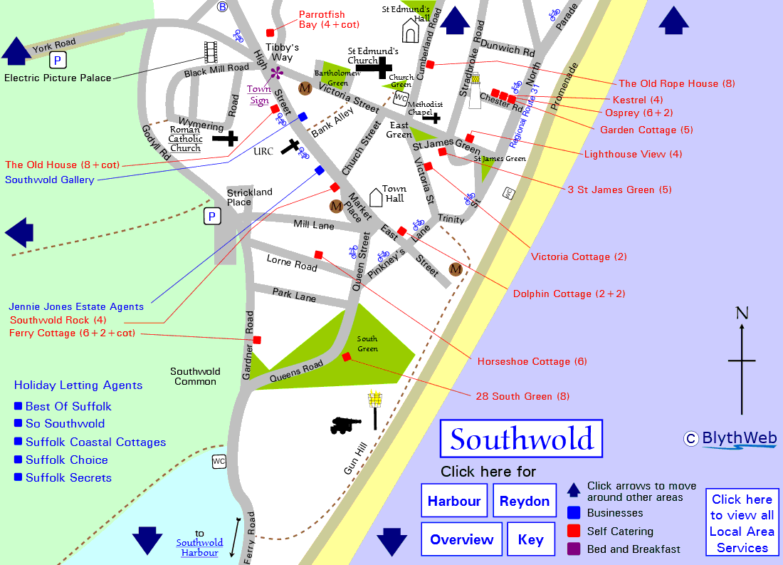 Southwold Town Map (South)